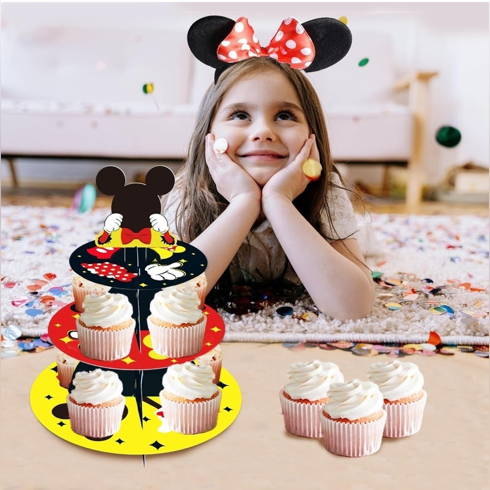 Fun Birthday- 
Cardboard Mickey Mouse 
3 Tier Cupcake Stand
Official Disney